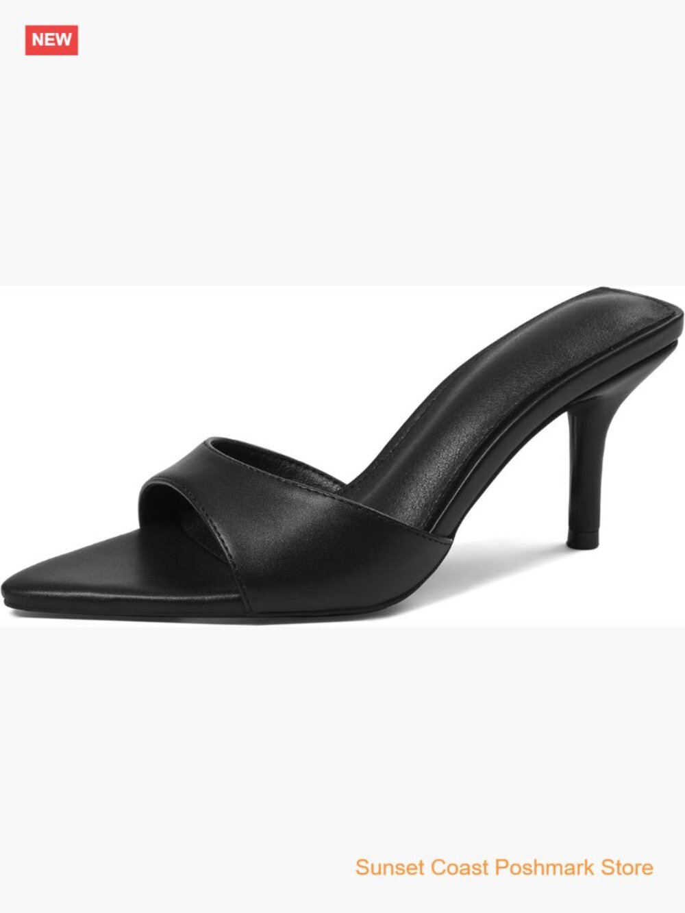 Kitten Heels Mules Pointed Peep Toe Backless Stiletto Slingback Slip On Sandals